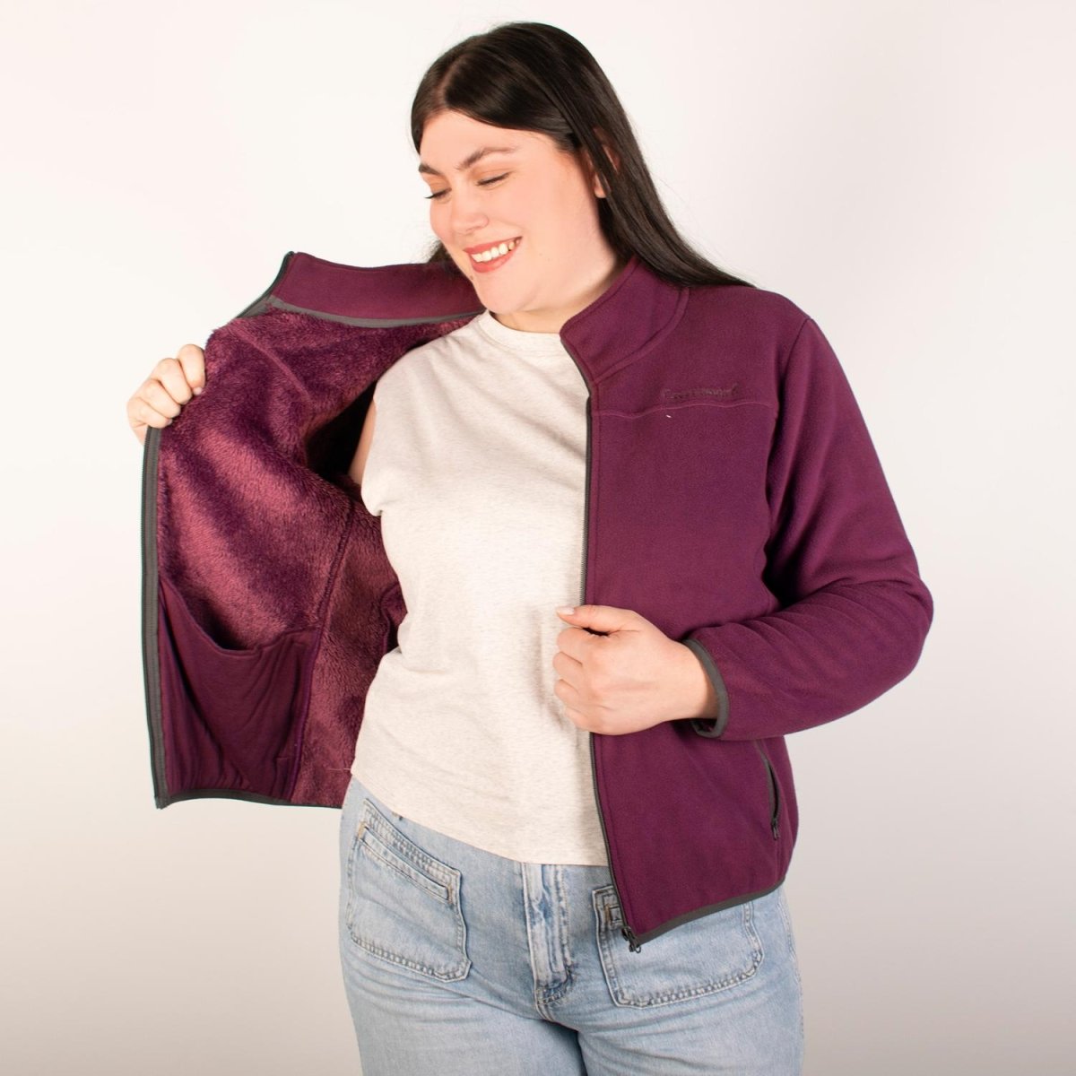 Chamarra fleece plus size para mujer con cuello alto y bolsillos Greenlander - Greenlander