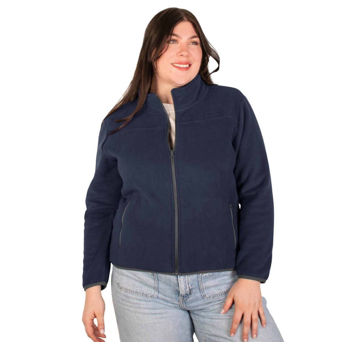 Chamarra fleece plus size para mujer con cuello alto y bolsillos Greenlander - Greenlander