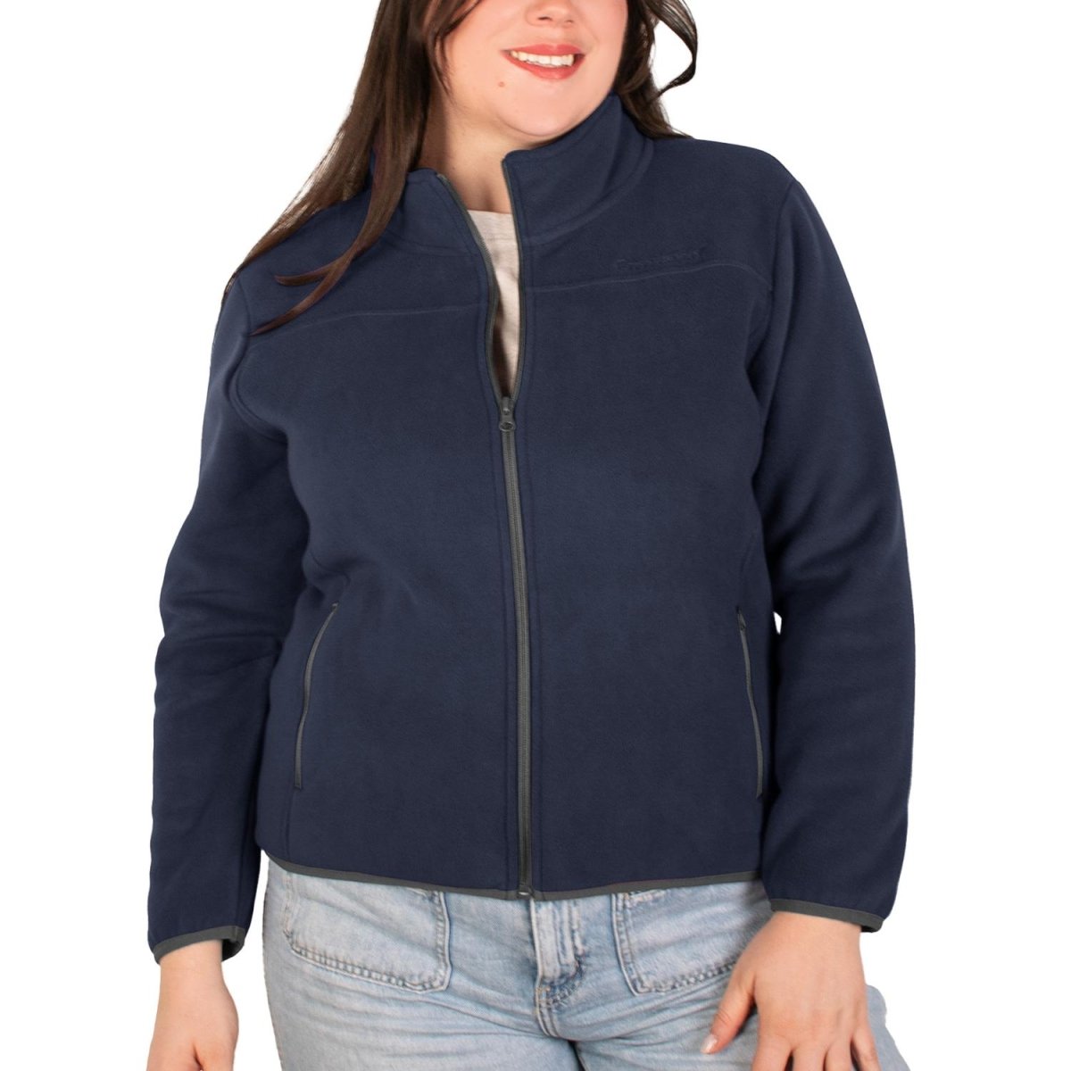 Chamarra fleece plus size para mujer con cuello alto y bolsillos Greenlander - Greenlander