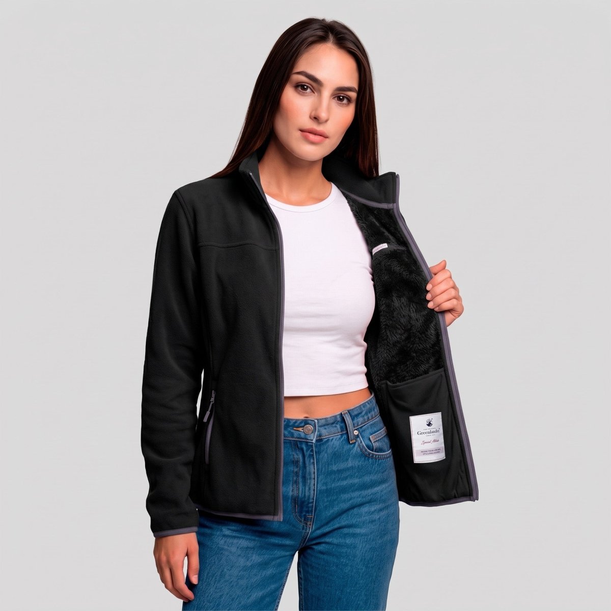 Chamarra Fleece Polar para Mujer con Forro Afelpado y Cuello Alto | Greenlander - Greenlander