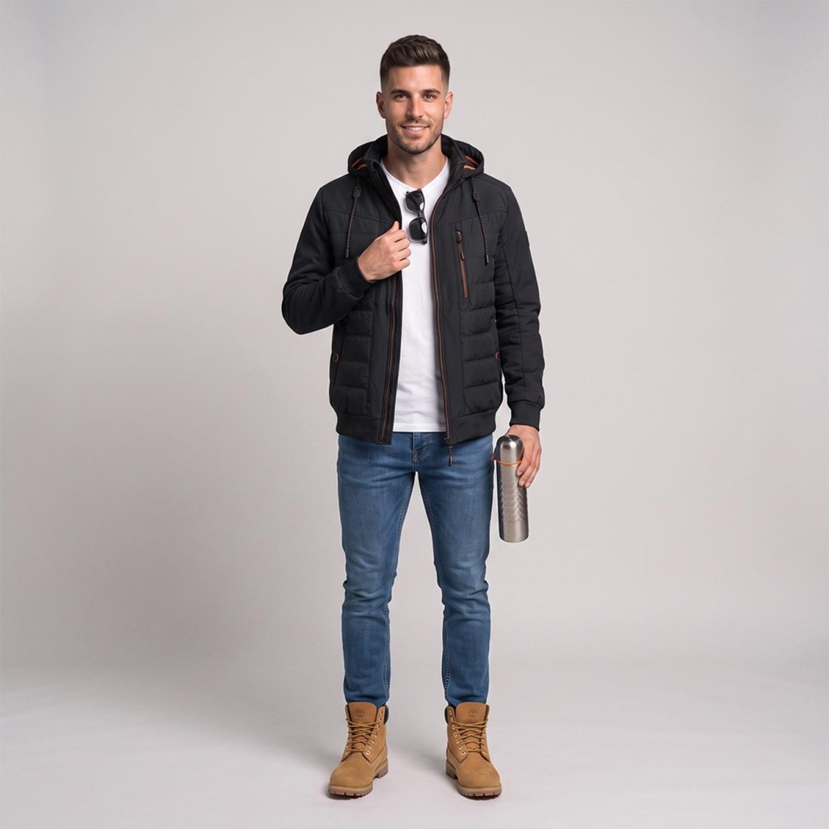 Chamarra Greenlander Capitonada con Gorro oculto para Hombre - Greenlander