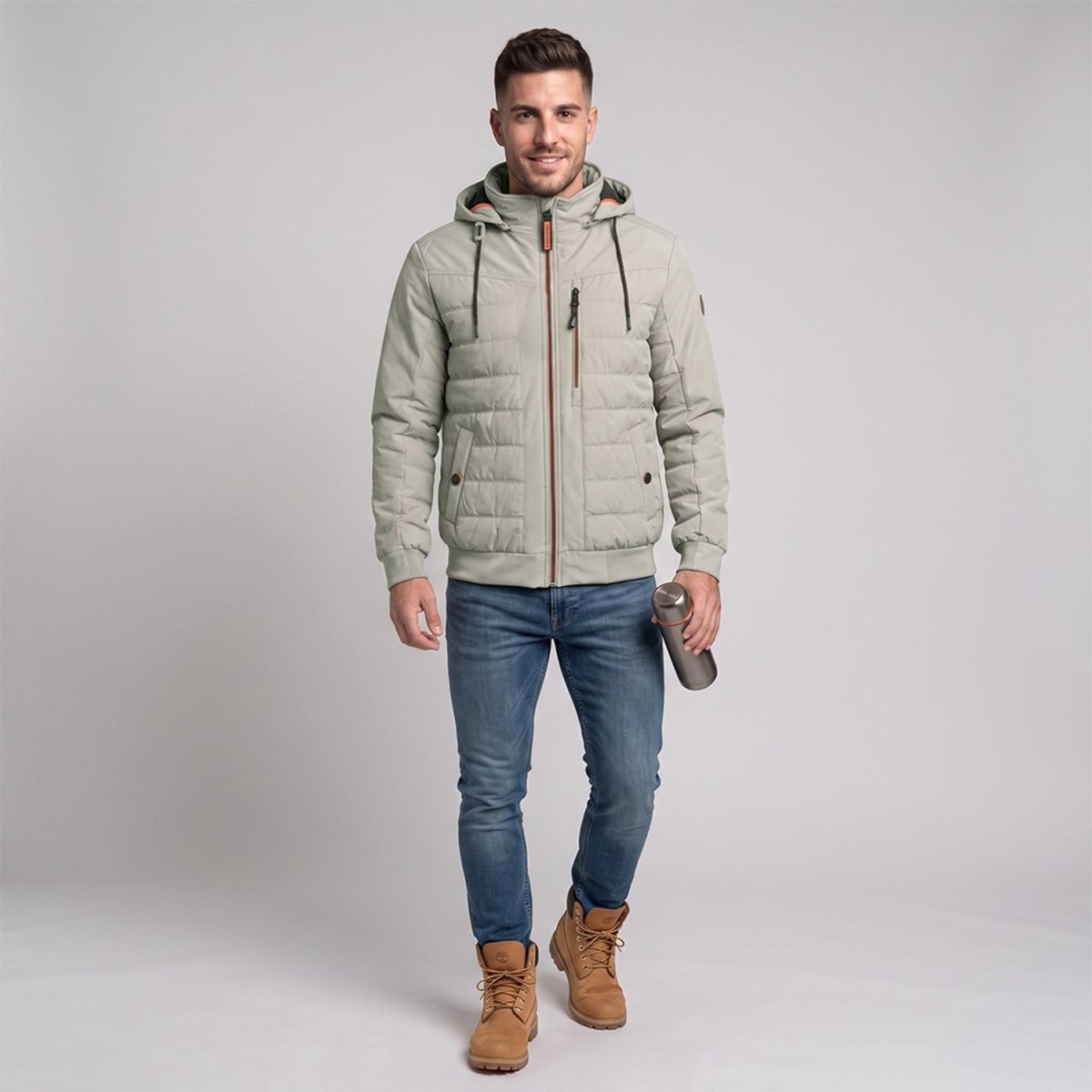 Chamarra Greenlander Capitonada con Gorro oculto para Hombre - Greenlander