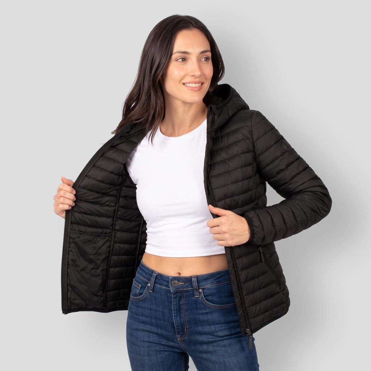 Chamarra Greenlander capitonada de pluma con gorro desmontable Mujer - Greenlander