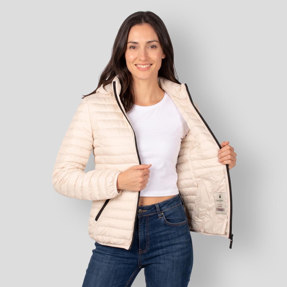 Chamarra Greenlander capitonada de pluma con gorro desmontable Mujer - Greenlander