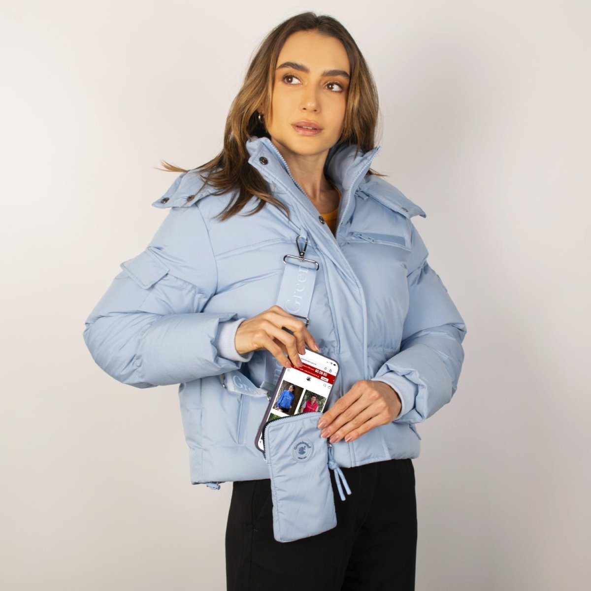 Chamarra Greenlander corta capitonada para mujer con capucha desmontable - Greenlander