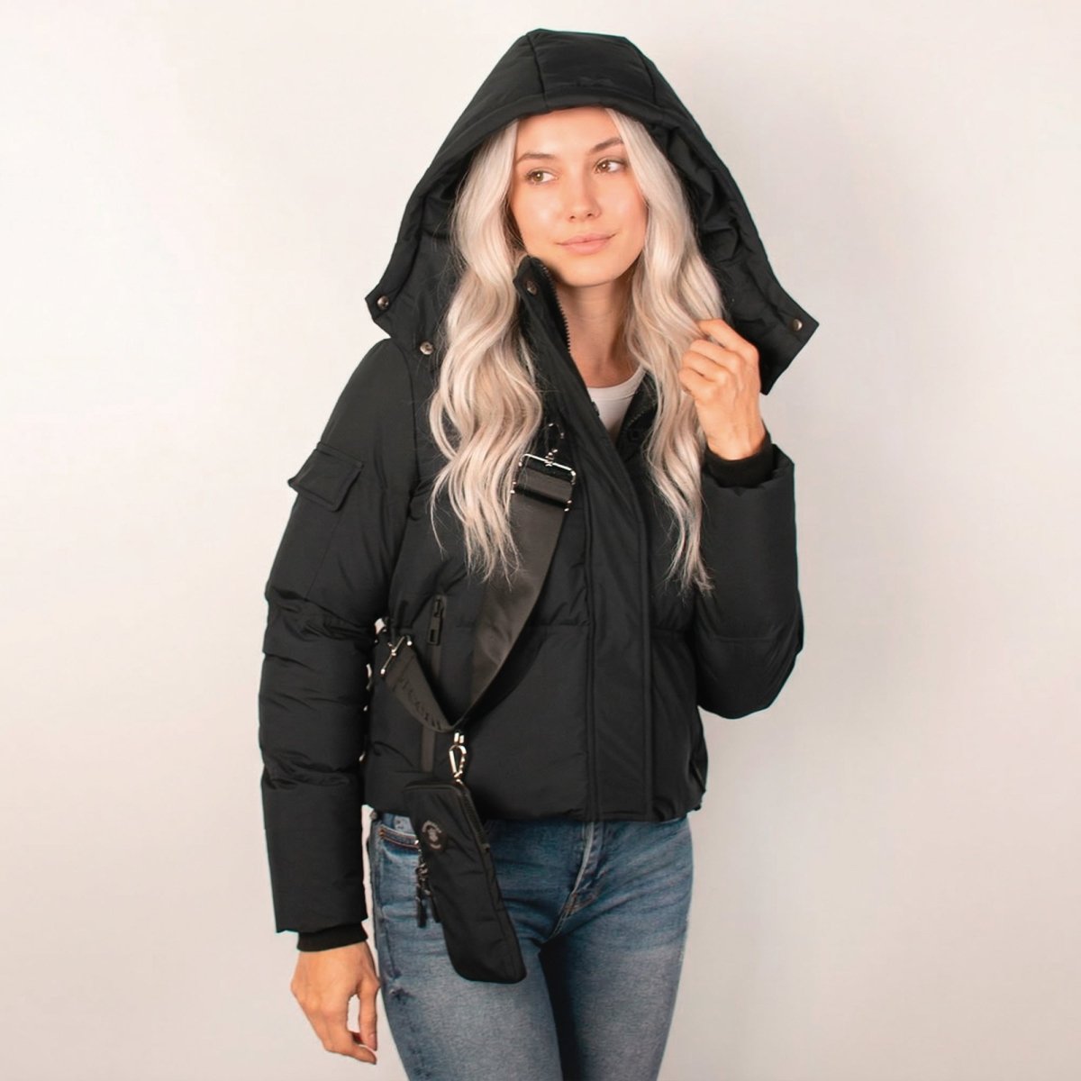 Chamarra Greenlander corta capitonada para mujer con capucha desmontable - Greenlander