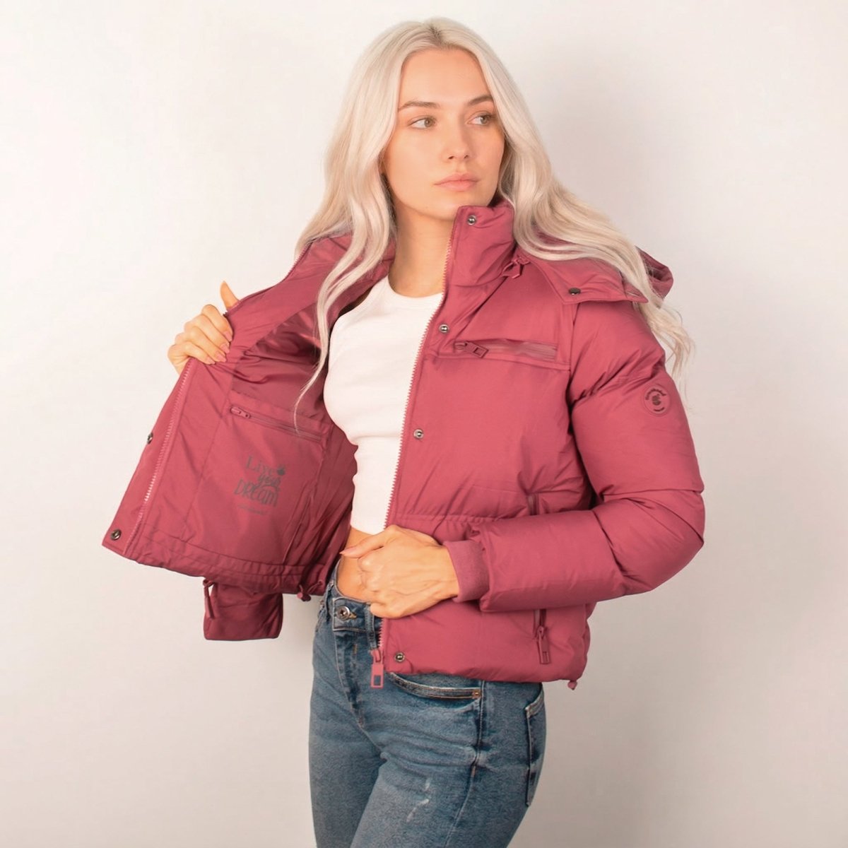Chamarra Greenlander corta capitonada para mujer con capucha desmontable - Greenlander