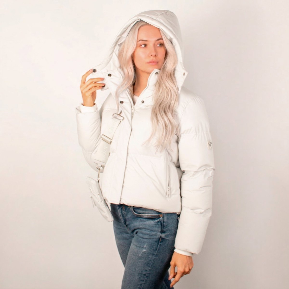 Chamarra Greenlander corta capitonada para mujer con capucha desmontable - Greenlander