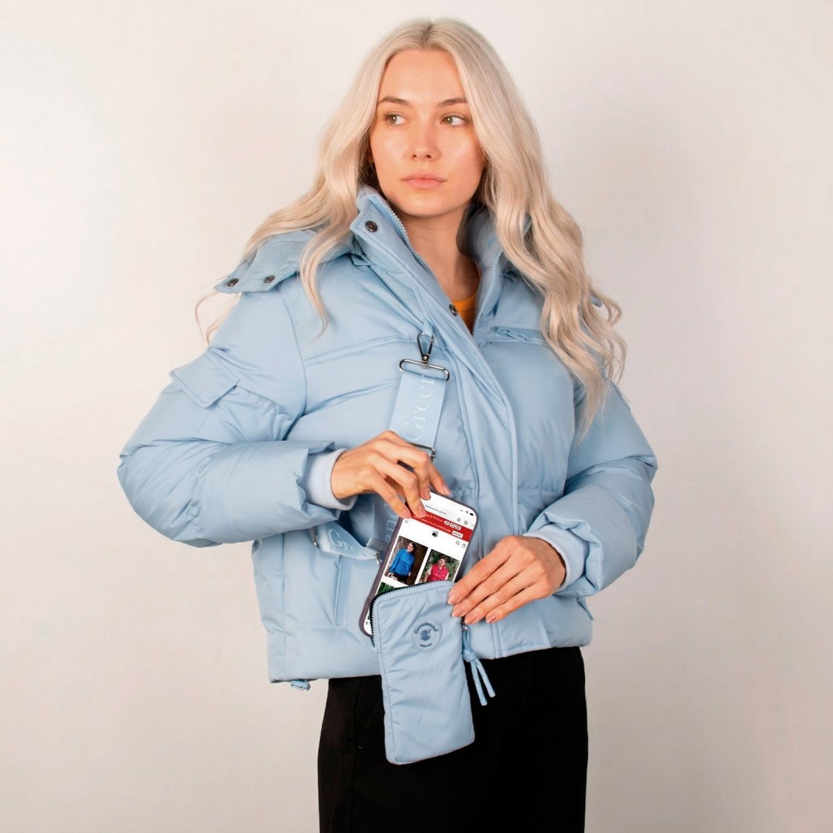 Chamarra Greenlander corta capitonada para mujer con capucha desmontable - Greenlander
