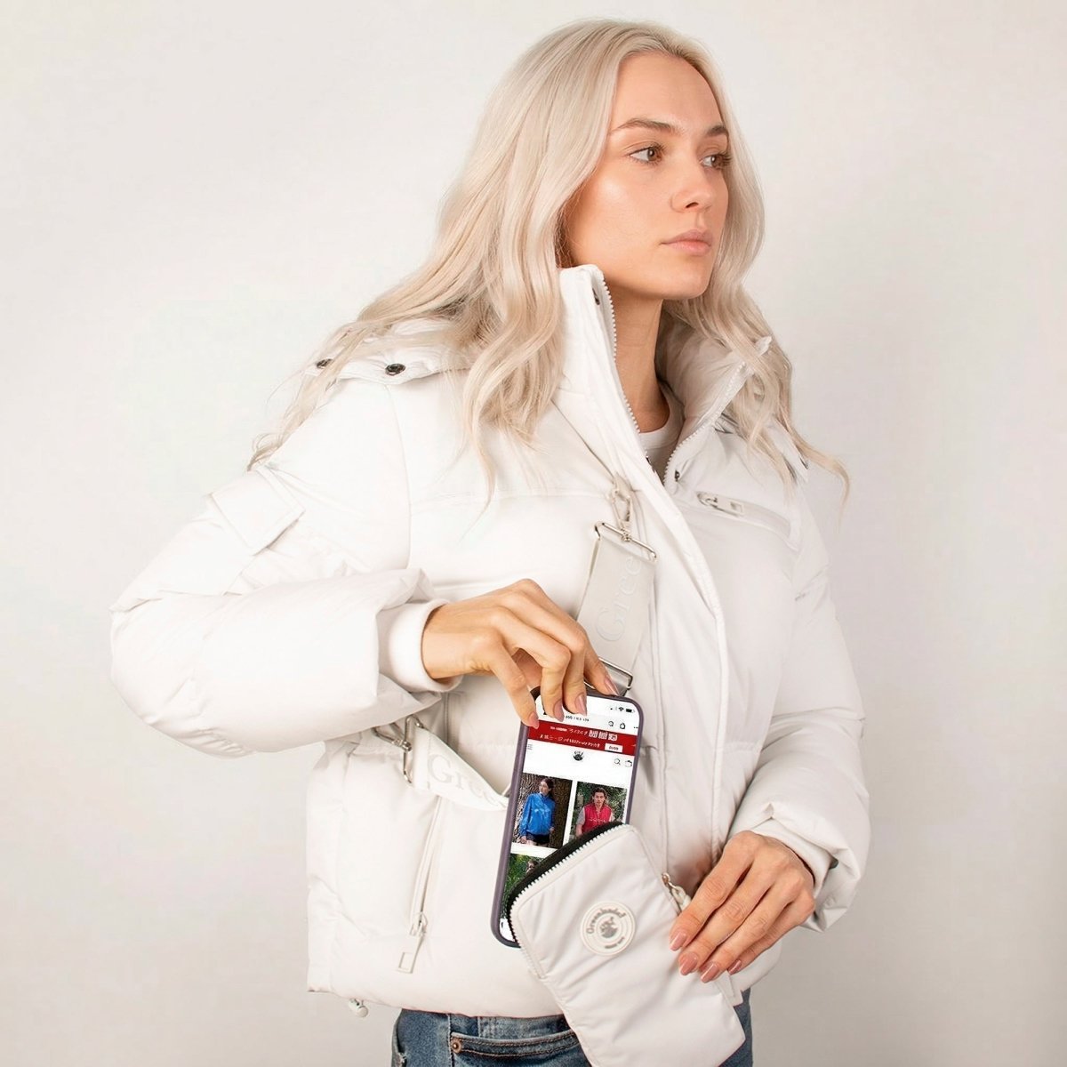 Chamarra Greenlander corta capitonada para mujer con capucha desmontable - Greenlander
