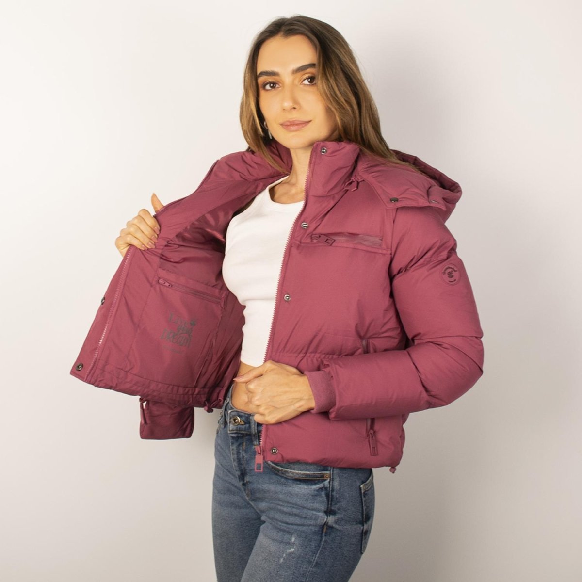 Chamarra Greenlander corta capitonada para mujer con capucha desmontable - Greenlander