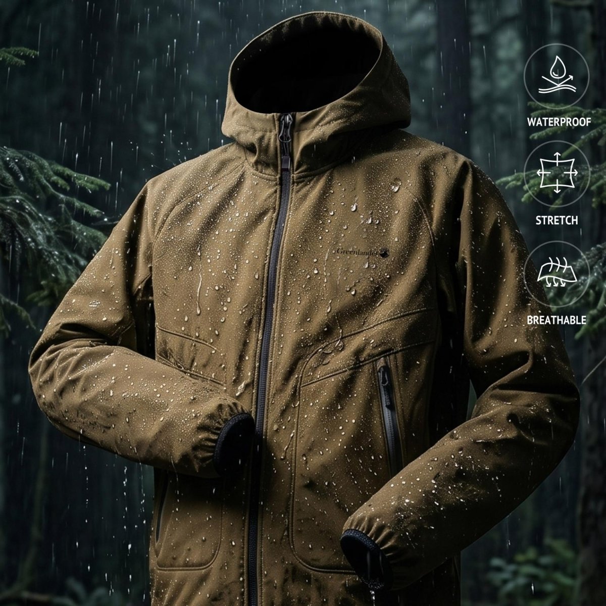 Chamarra impermeable para hombre con capucha Greenlander - Greenlander