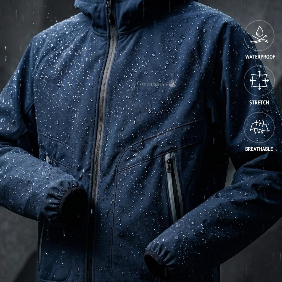 Chamarra impermeable para hombre con capucha Greenlander - Greenlander