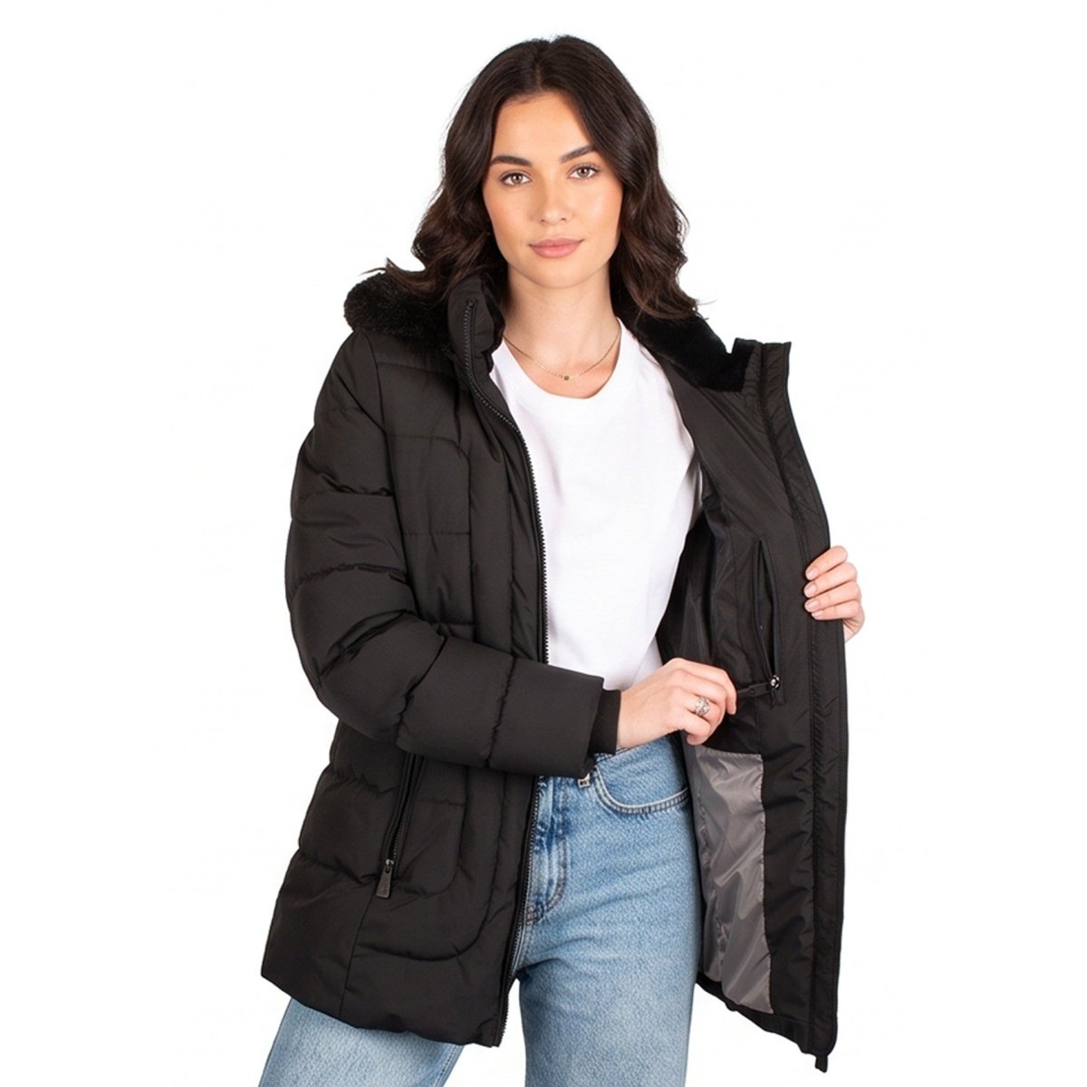Chamarra Larga Acolchada para Mujer con Gorro y Cierre | Greenlander - Greenlander