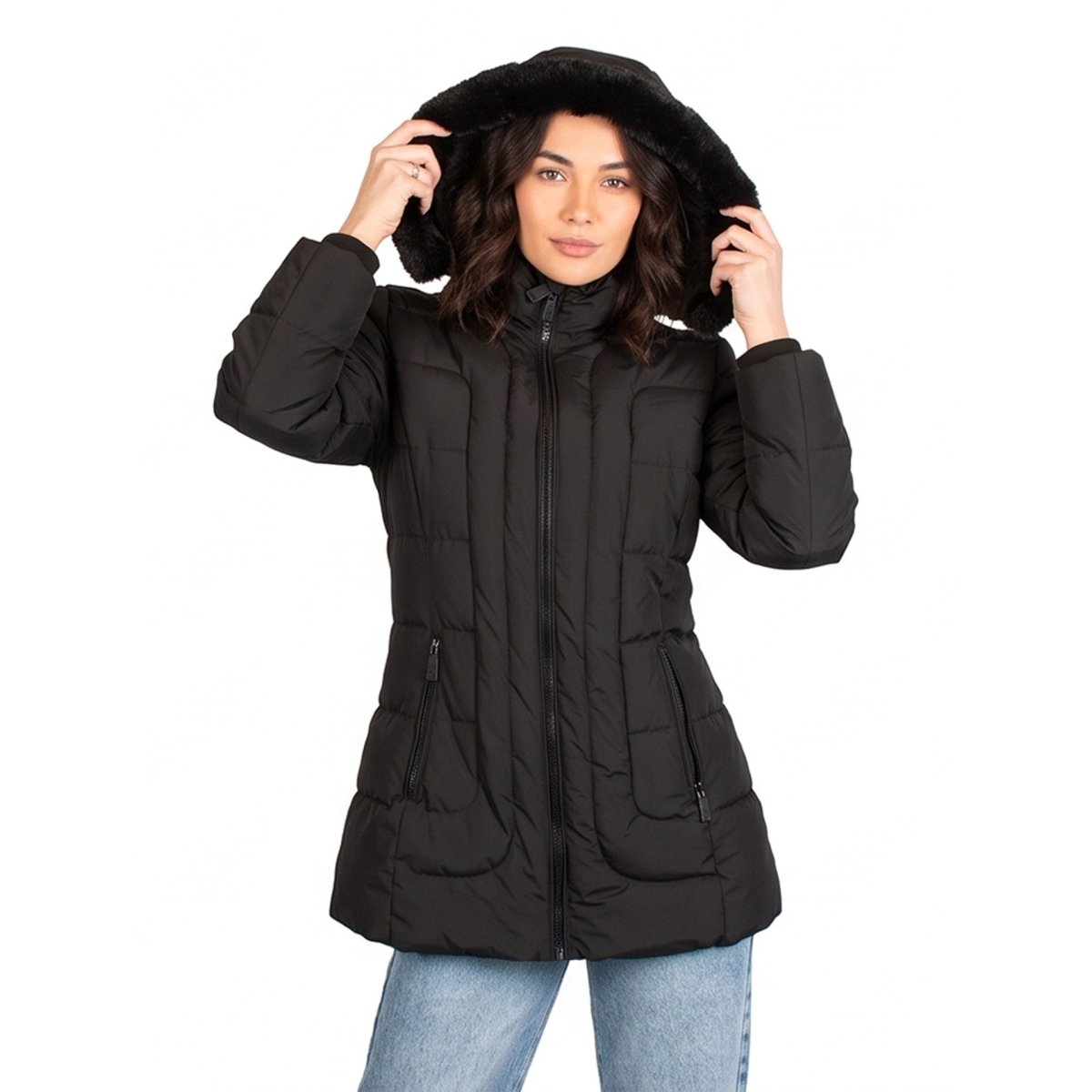 Chamarra Larga Acolchada para Mujer con Gorro y Cierre | Greenlander - Greenlander