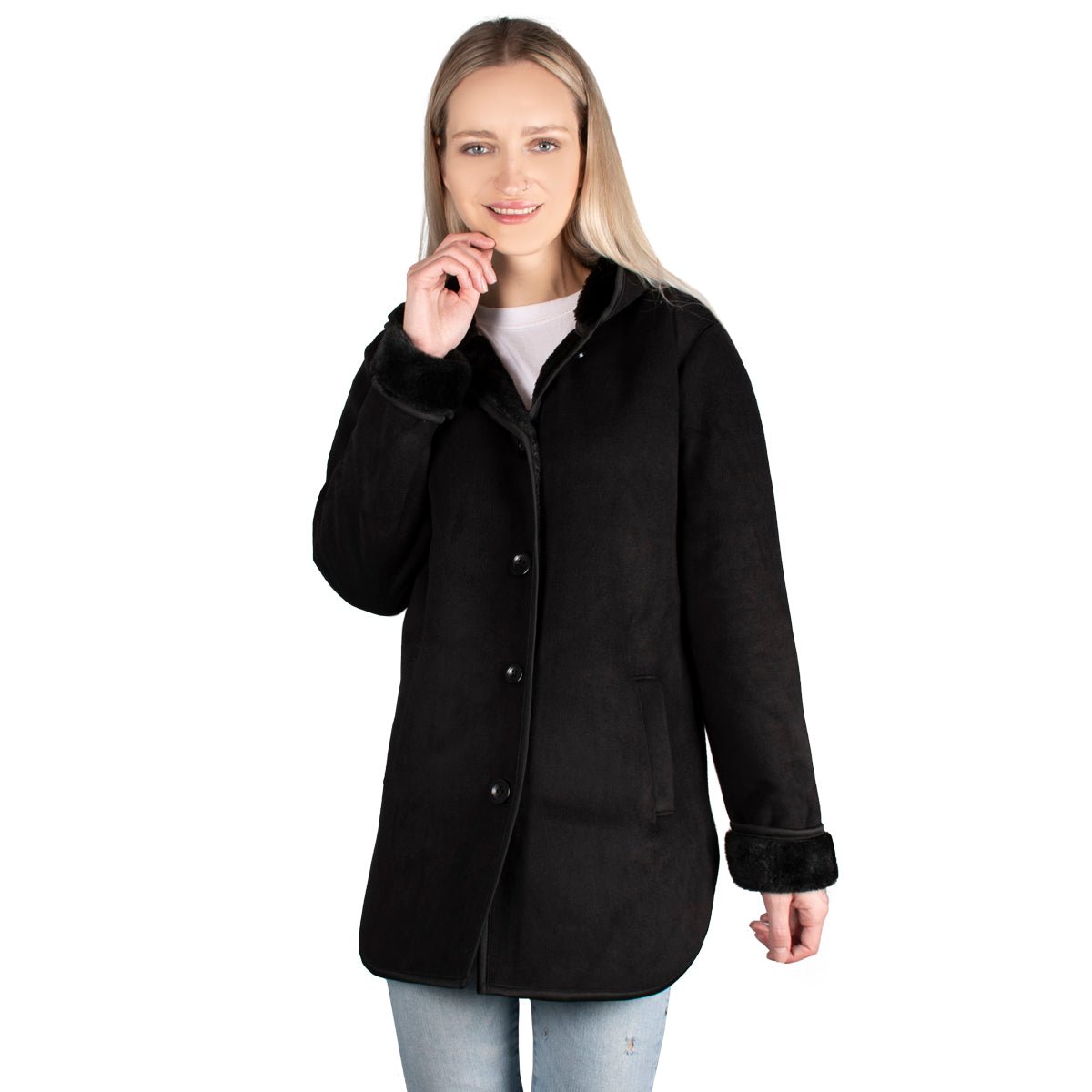 Chamarra Larga Botones Fleece Con Fur Mujer - The Original Greenlander