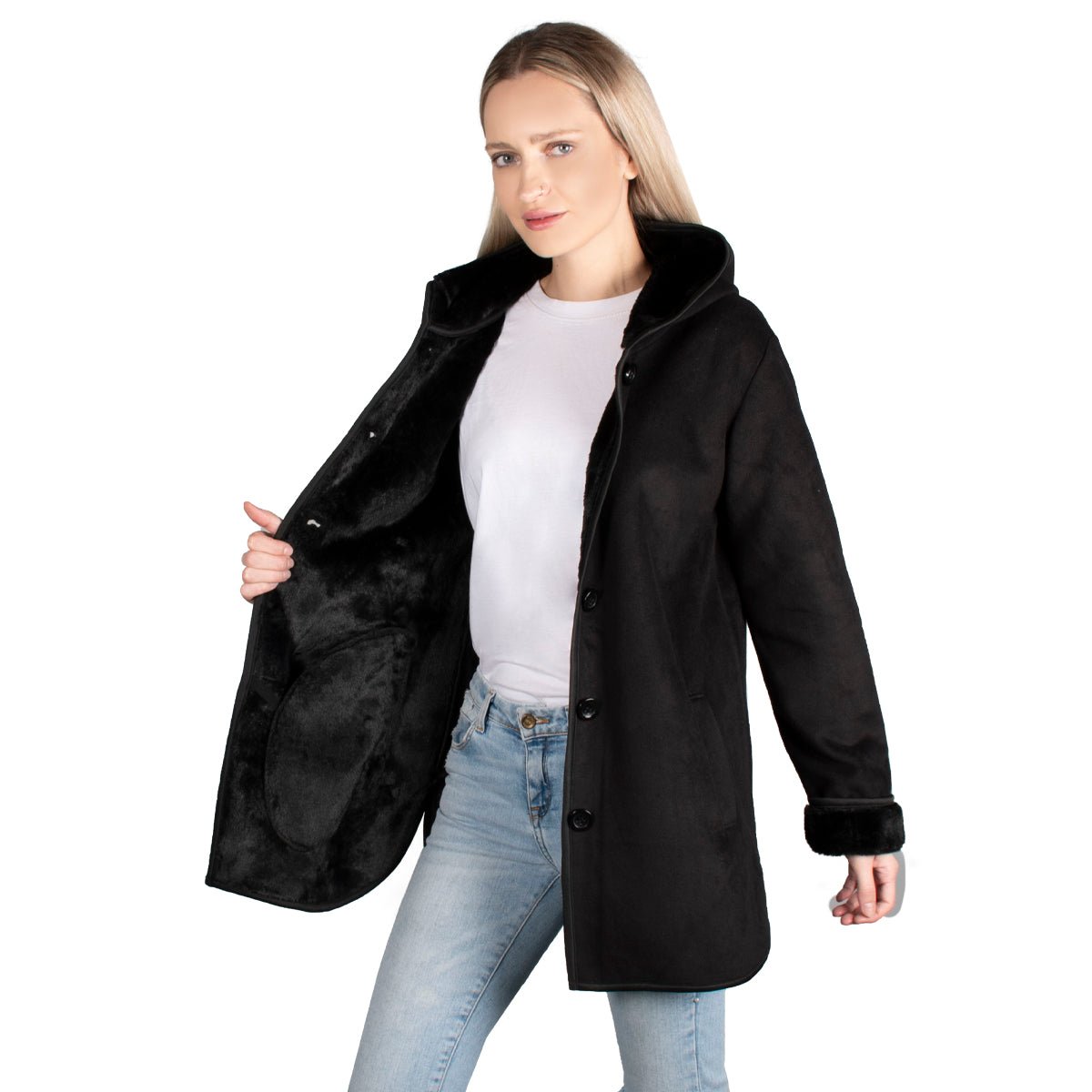 Chamarra Larga Botones Fleece Con Fur Mujer - The Original Greenlander