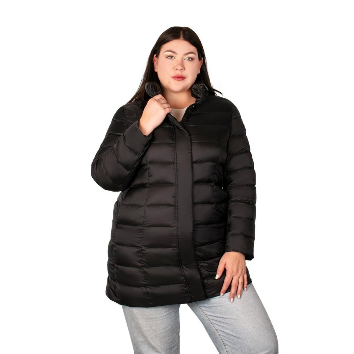Chamarra Larga Capitonada De Pluma Mujer Plus Size - Greenlander
