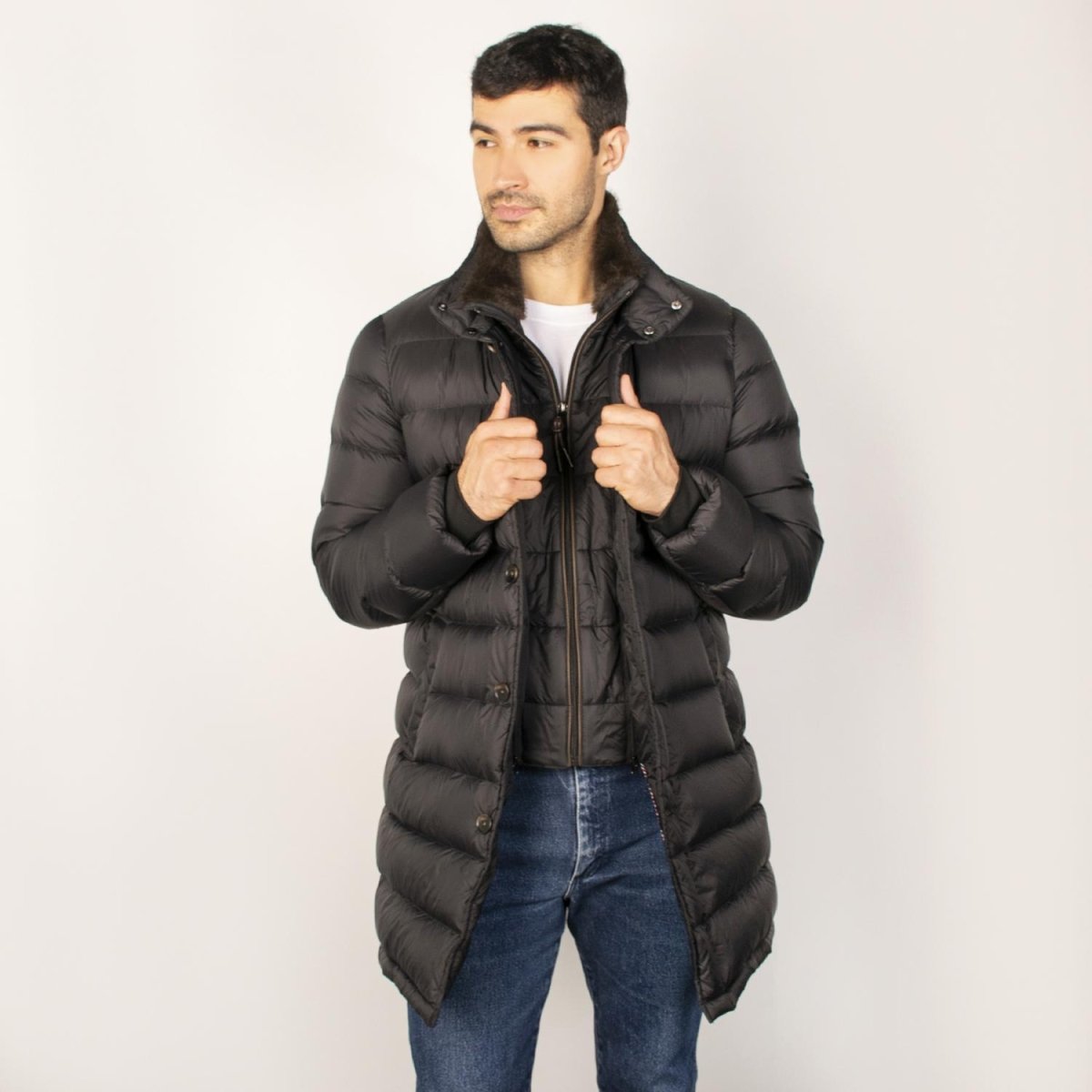 Chamarra larga capitonada para hombre con capucha desmontable Greenlander - Greenlander