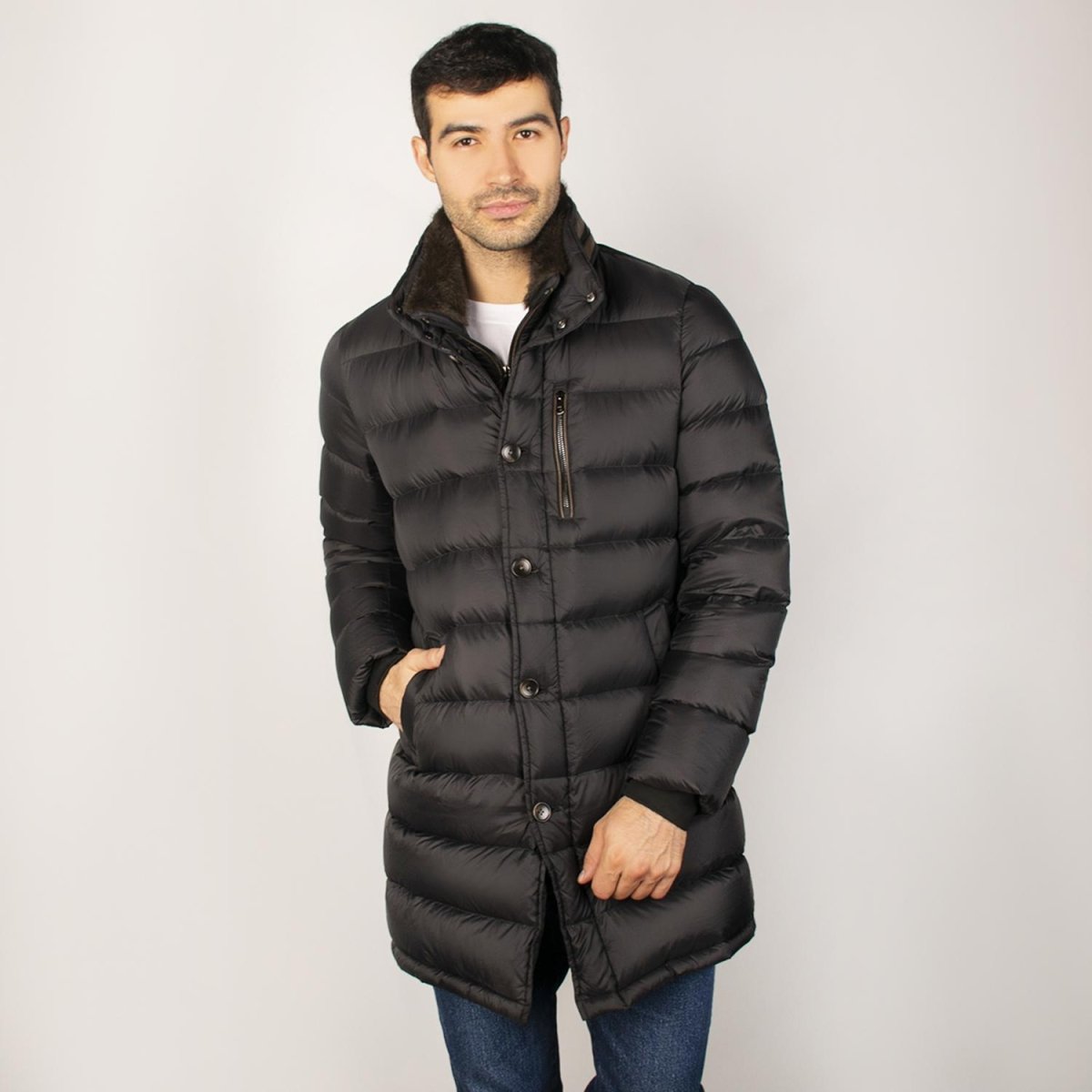 Chamarra larga capitonada para hombre con capucha desmontable Greenlander - Greenlander