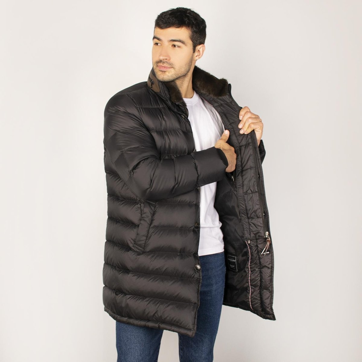 Chamarra larga capitonada para hombre con capucha desmontable Greenlander - Greenlander