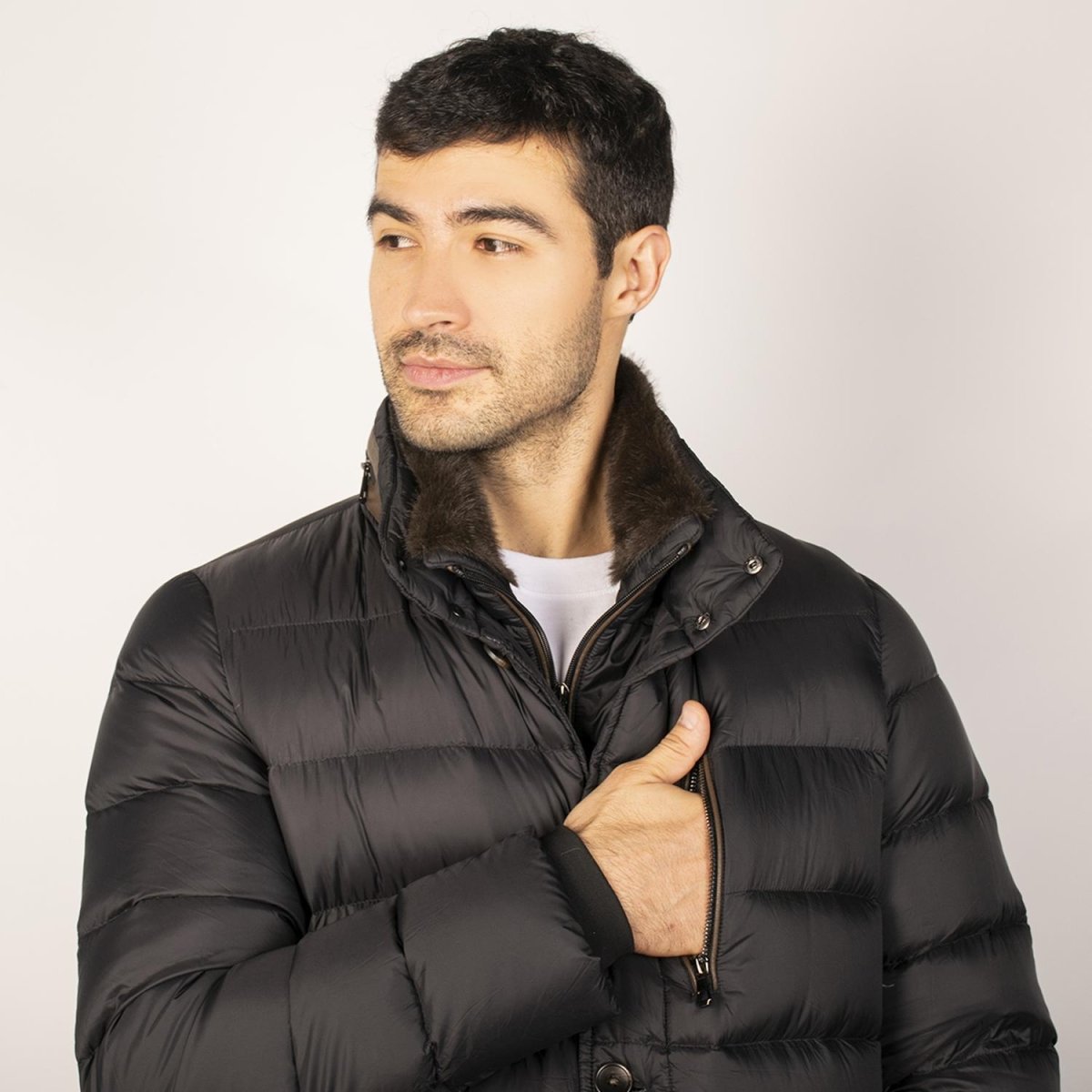 Chamarra larga capitonada para hombre con capucha desmontable Greenlander - Greenlander