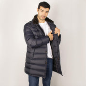 Chamarra larga capitonada para hombre con capucha desmontable Greenlander - Greenlander