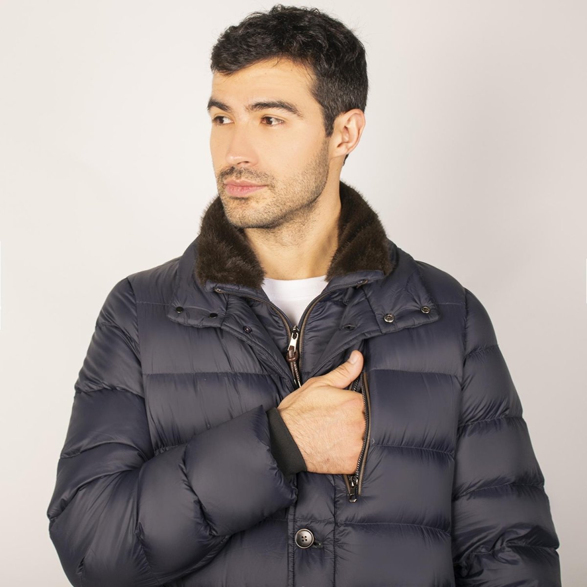 Chamarra larga capitonada para hombre con capucha desmontable Greenlander - Greenlander