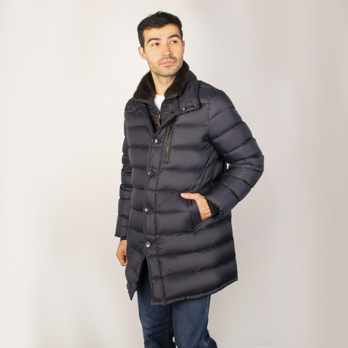 Chamarra larga capitonada para hombre con capucha desmontable Greenlander - Greenlander