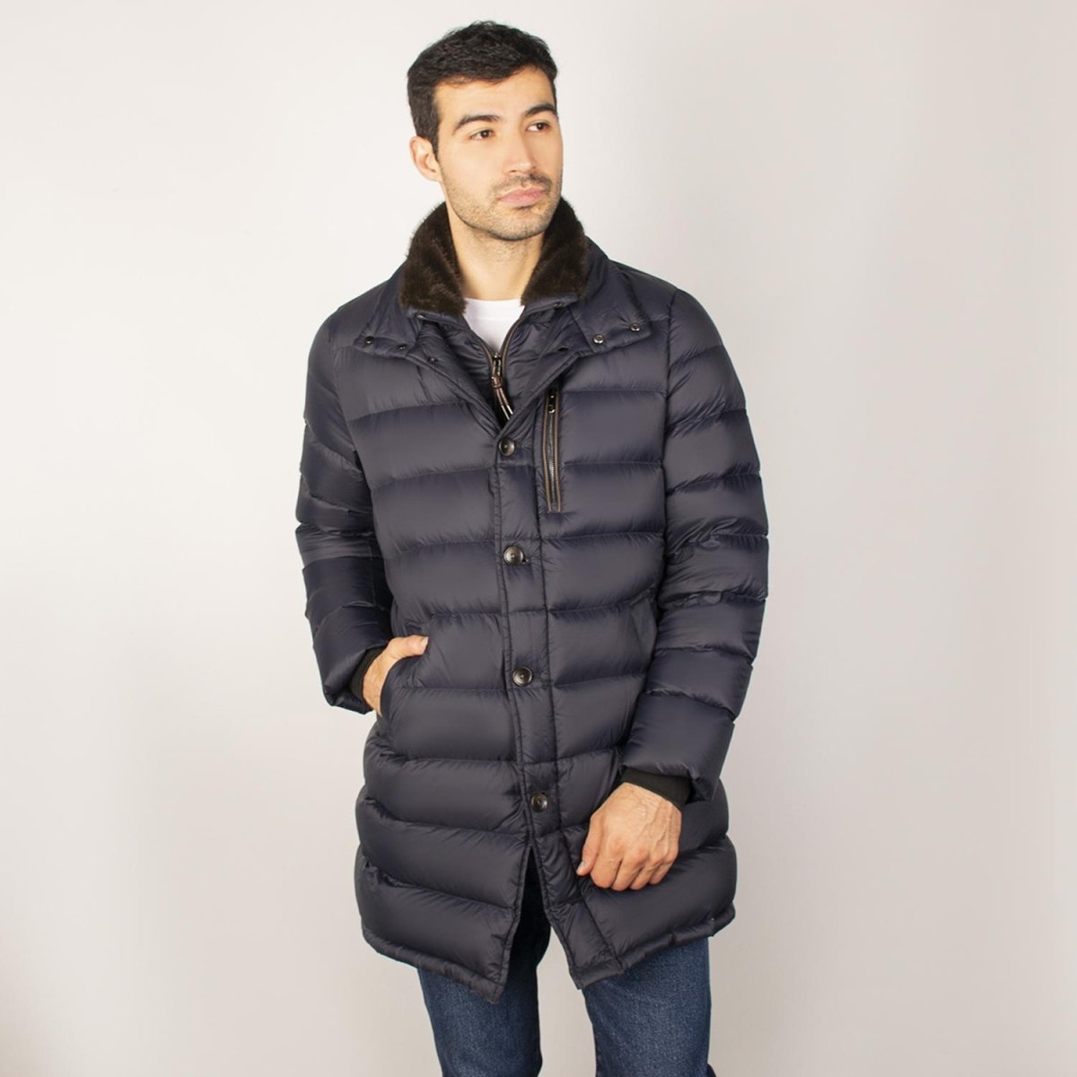 Chamarra larga capitonada para hombre con capucha desmontable Greenlander - Greenlander