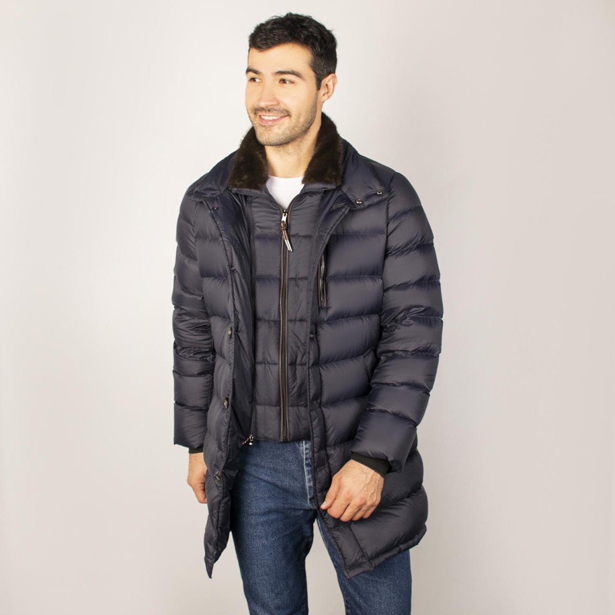 Chamarra larga capitonada para hombre con capucha desmontable Greenlander - Greenlander