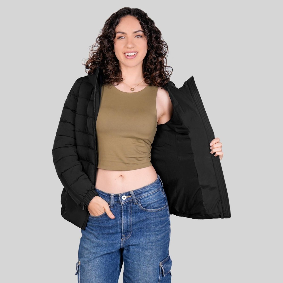 Chamarra larga capitonada para mujer con bolsillos al costadoGreenlander - Greenlander