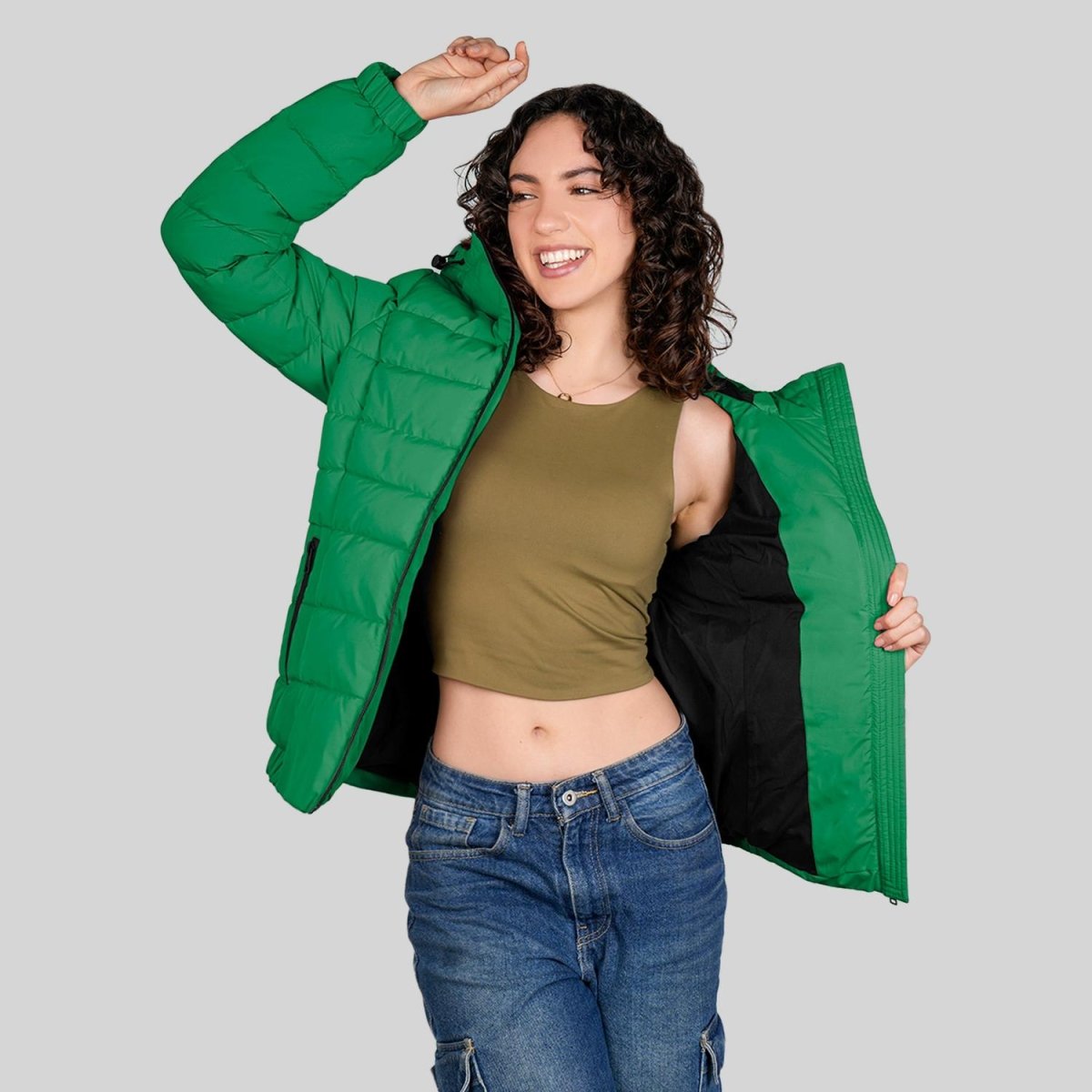 Chamarra larga capitonada para mujer con bolsillos al costadoGreenlander - Greenlander