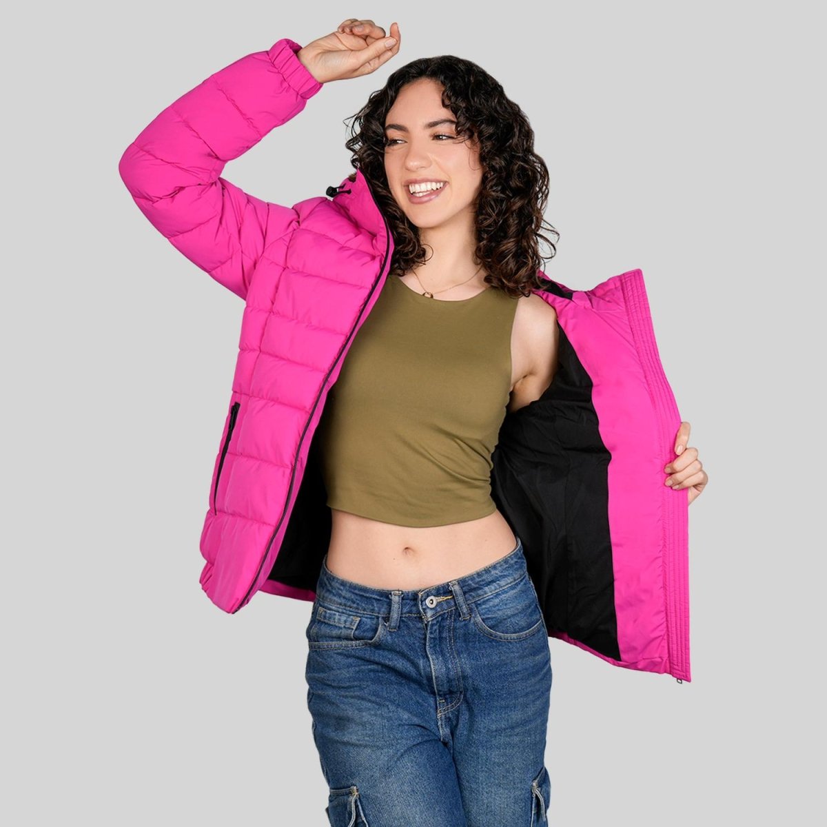 Chamarra larga capitonada para mujer con bolsillos al costadoGreenlander - Greenlander