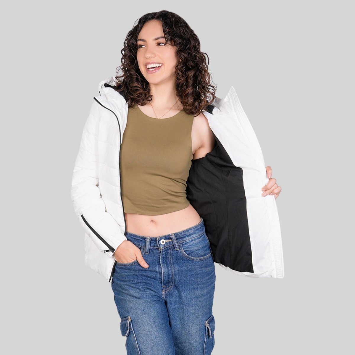 Chamarra larga capitonada para mujer con bolsillos al costadoGreenlander - Greenlander