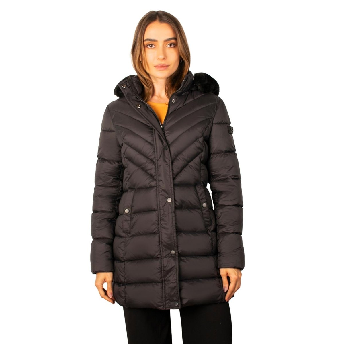 Chamarra larga capitonada para mujer con bolsos al costado Greenlander - Greenlander