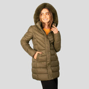 Chamarra larga capitonada para mujer con bolsos al costado Greenlander - Greenlander