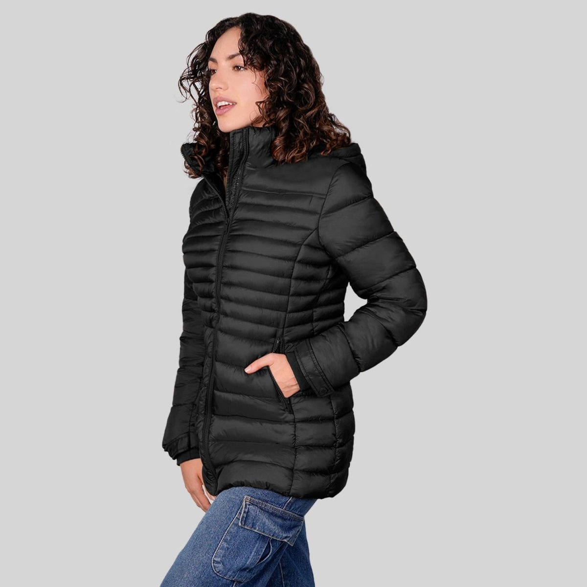 Chamarra larga capitonada para mujer con capucha desmontable Greenlander - Greenlander