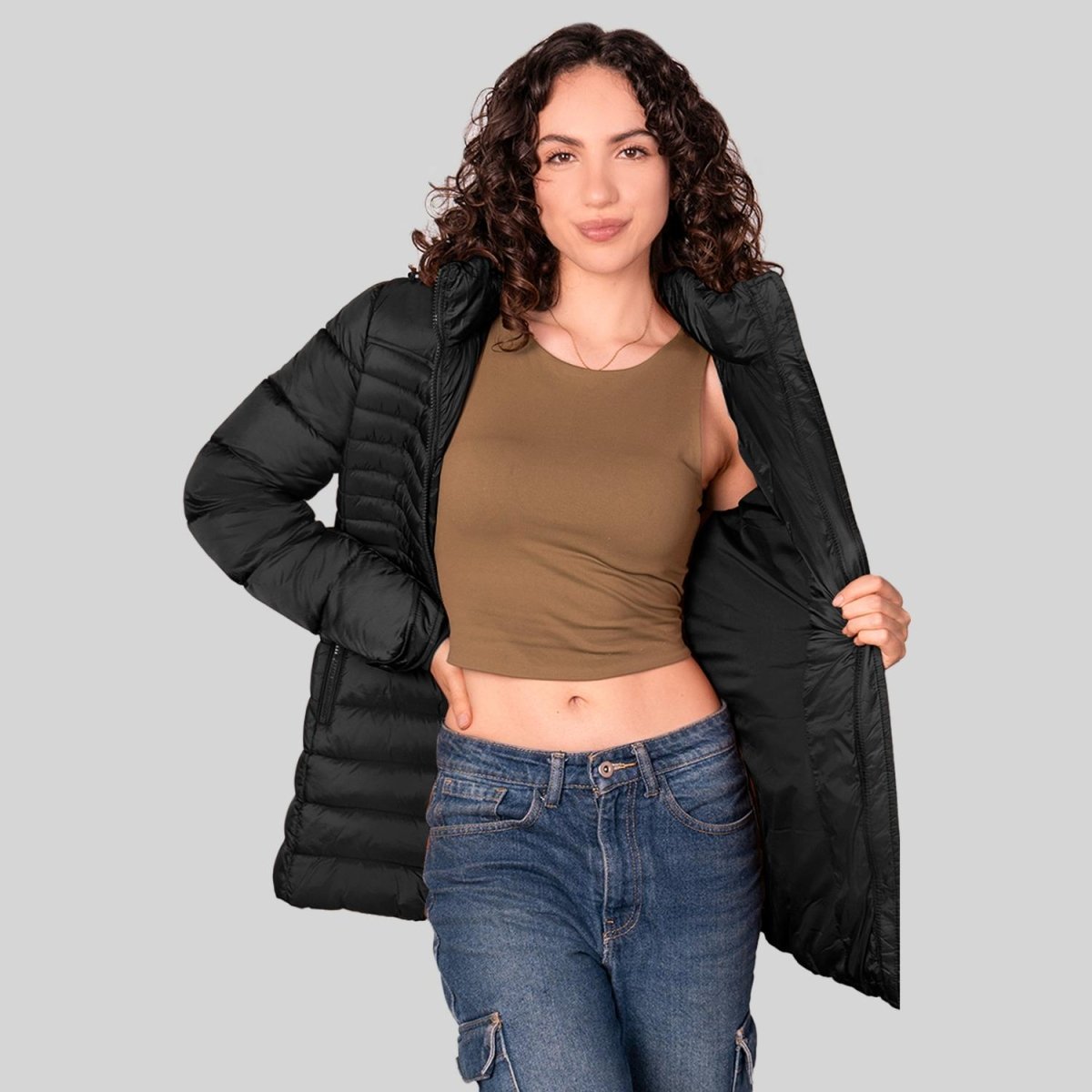 Chamarra larga capitonada para mujer con capucha desmontable Greenlander - Greenlander