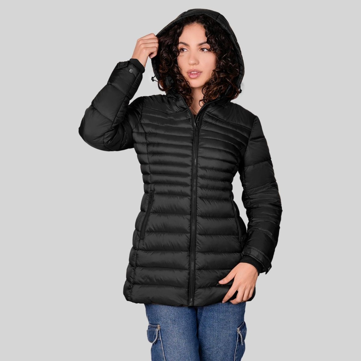 Chamarra larga capitonada para mujer con capucha desmontable Greenlander - Greenlander