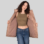 Chamarra larga capitonada para mujer con capucha desmontable Greenlander - Greenlander