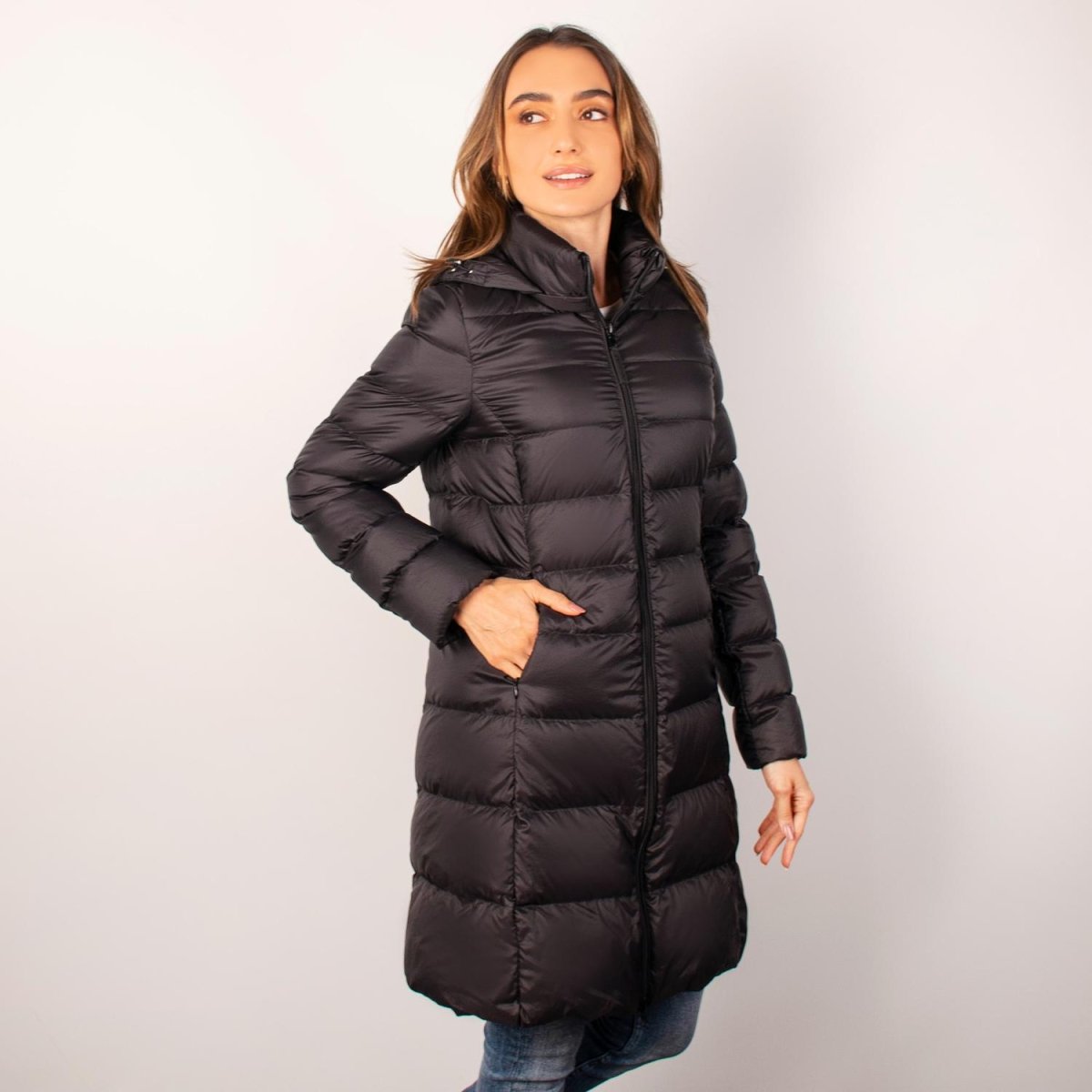 Chamarra larga capitonada para mujer con capucha desmontable Greenlander - Greenlander