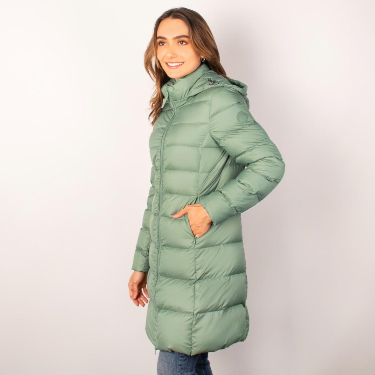 Chamarra larga capitonada para mujer con capucha desmontable Greenlander - Greenlander