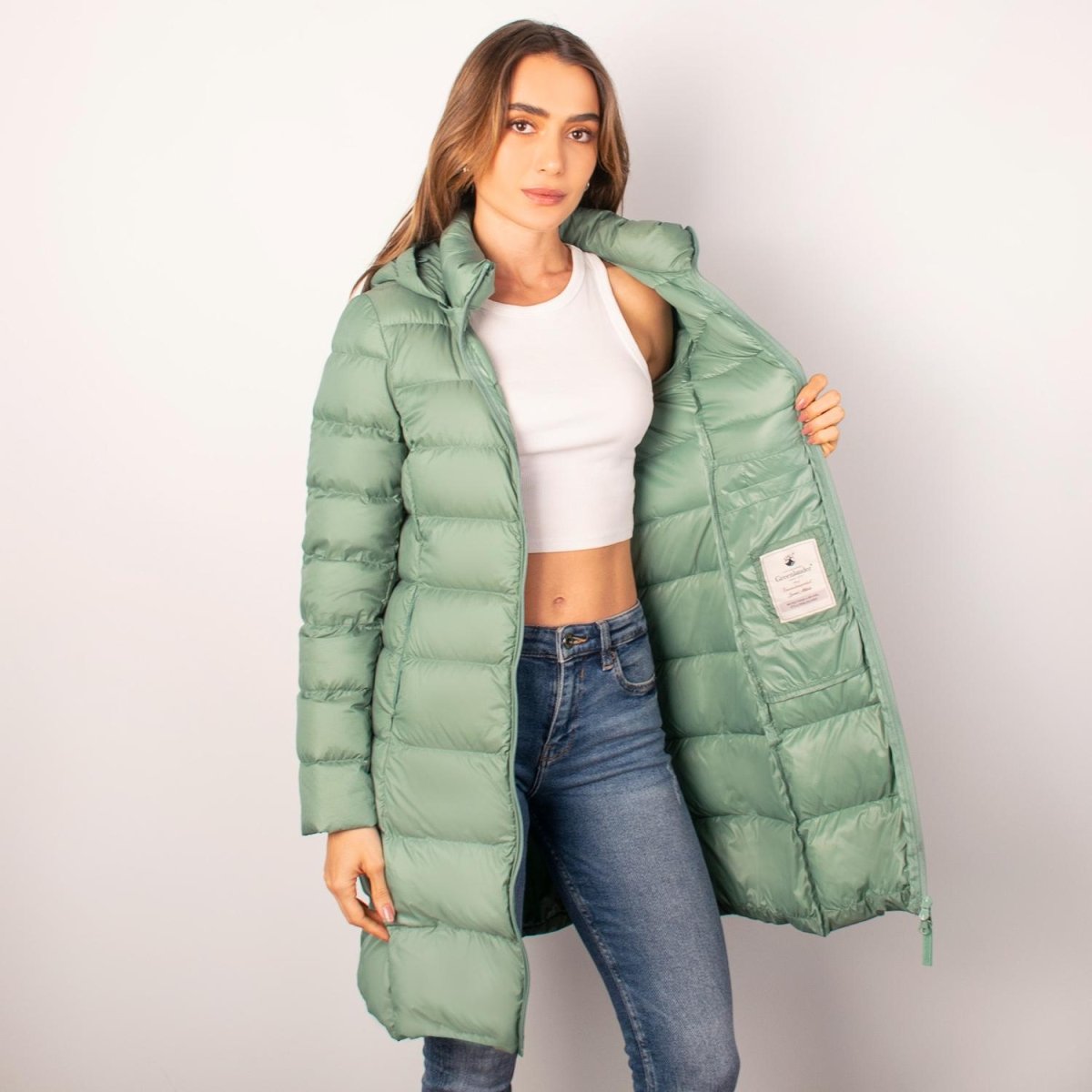 Chamarra larga capitonada para mujer con capucha desmontable Greenlander - Greenlander