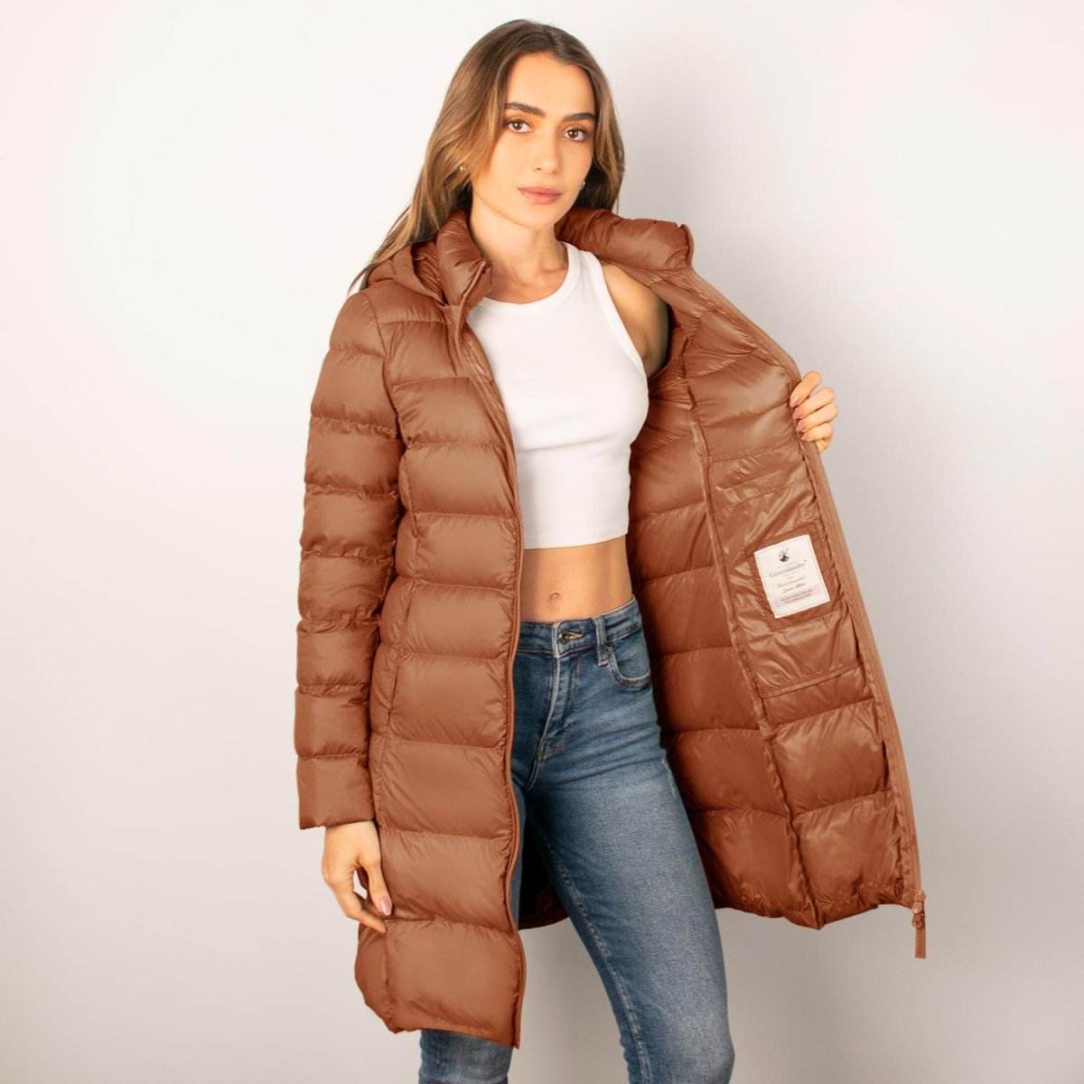 Chamarra larga capitonada para mujer con capucha desmontable Greenlander - Greenlander