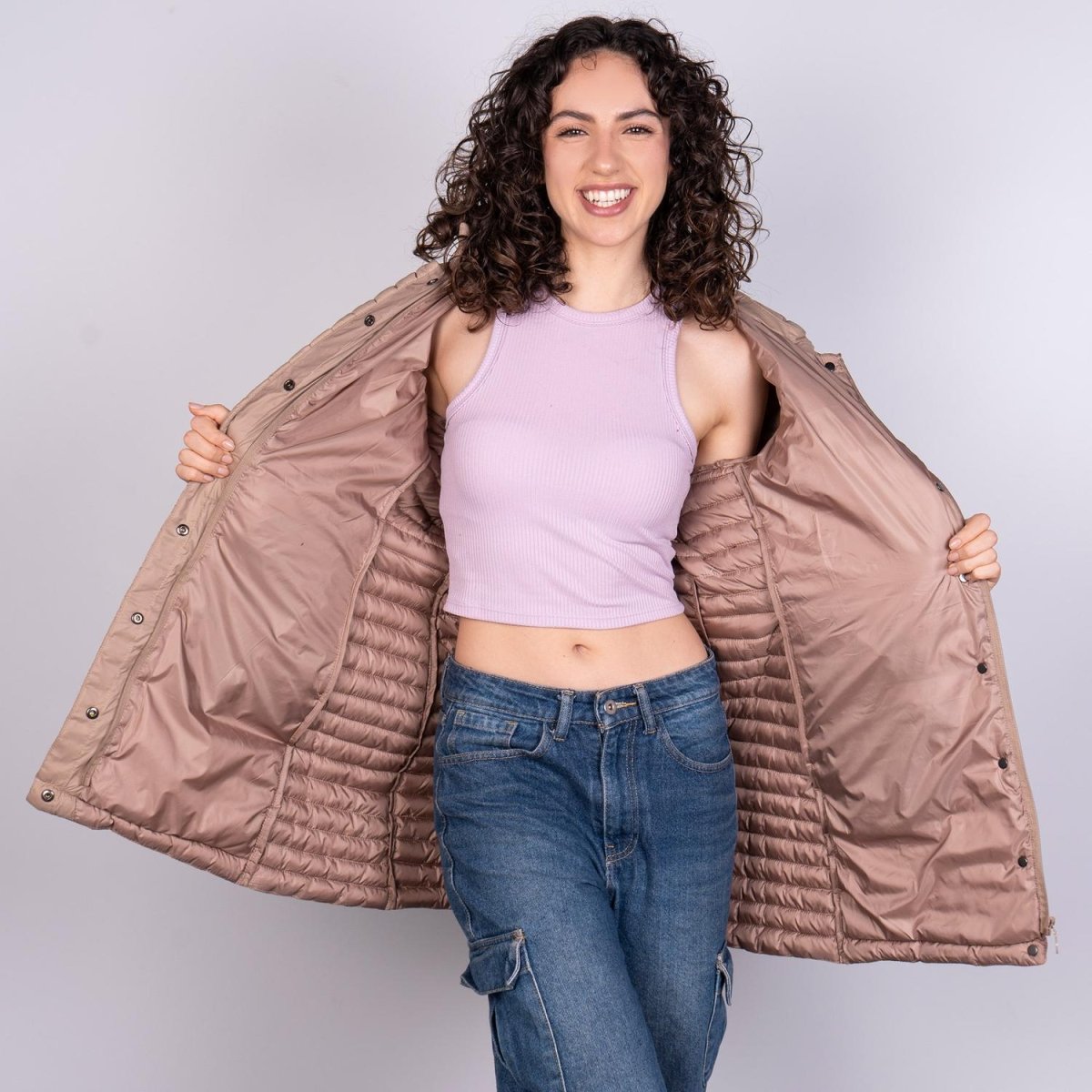 Chamarra larga capitonada para mujer con capucha desmontable Greenlander - Greenlander