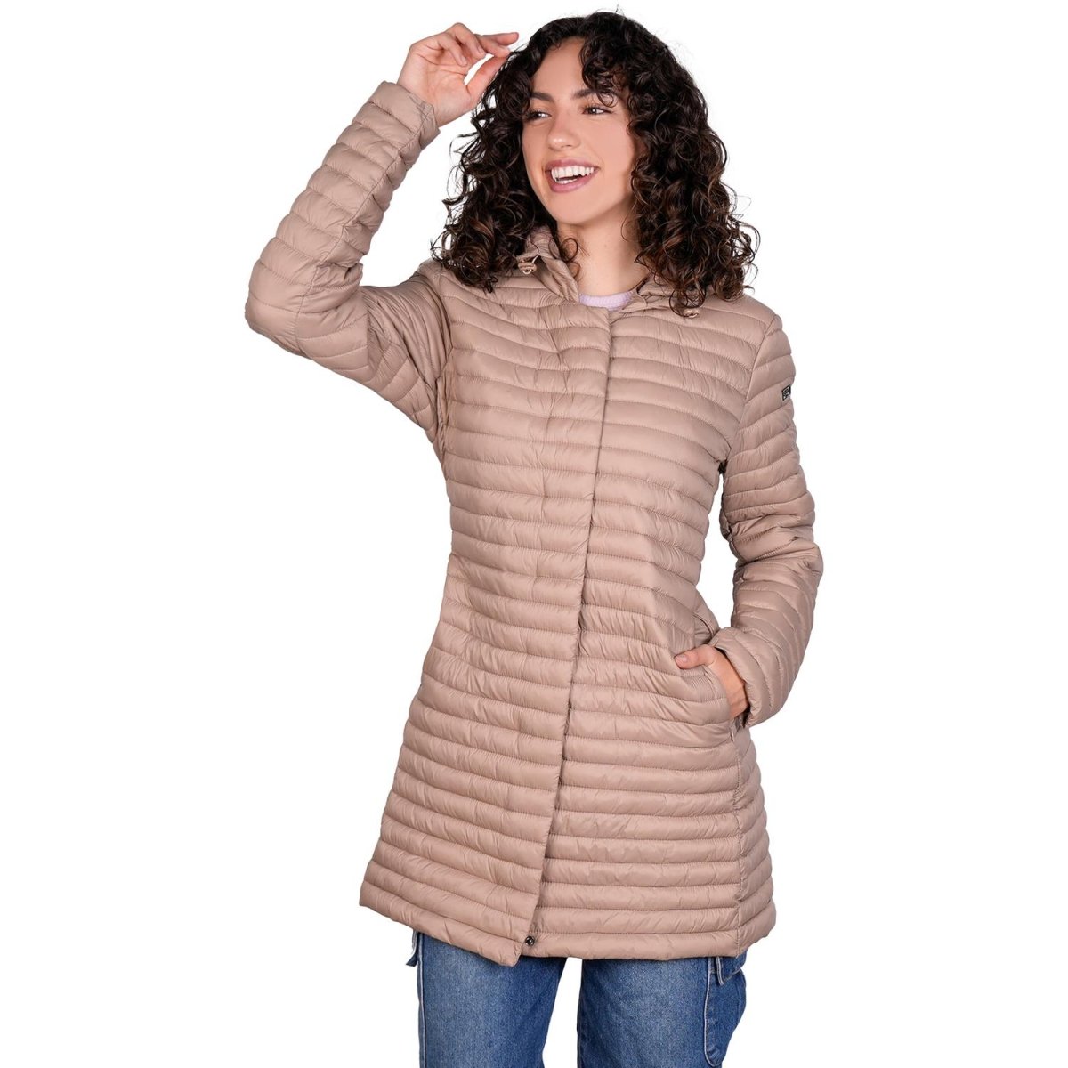 Chamarra larga capitonada para mujer con capucha desmontable Greenlander - Greenlander
