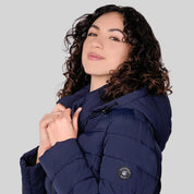 Chamarra larga capitonada para mujer con capucha desmontable Slim Fit | Greenlander - Greenlander