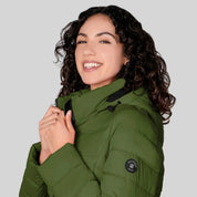 Chamarra larga capitonada para mujer con capucha desmontable Slim Fit | Greenlander - Greenlander