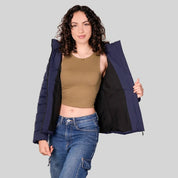 Chamarra larga capitonada para mujer con capucha desmontable Slim Fit | Greenlander - Greenlander